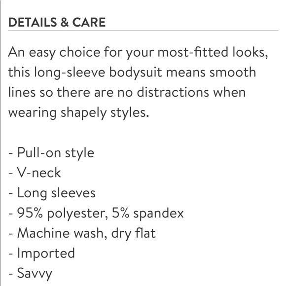 NWT - Leith Deep V-Neck Long Sleeve Bodysuit - Picture 7 of 7